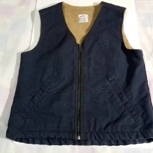 D1 mens Sorel vest dark blue canvas sherpa lined